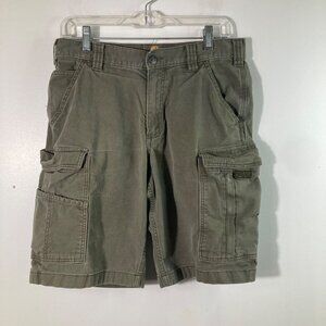 Mens Carhartt Relaxed Fit Cargo Shorts Green 32 Cotton Elastane 103542 217